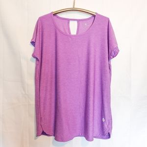 Tuff Athletics Purple Keyhole Active Tee XL